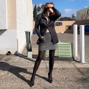 J. Crew Wool Mini Gray Skirt